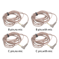 KZ ZS10 ZSN EDX Pro High Purity Oxygen-Free Copper Flat Upgrade Cable 2 Pin 0.75/0.78mm B/C Pin 3.5mm Silver Plated OFC Wire