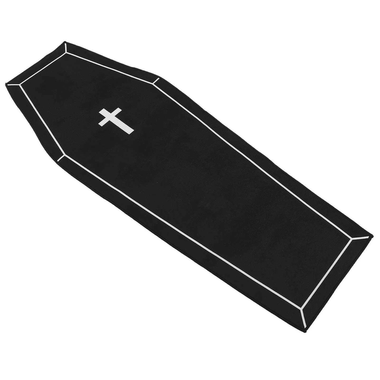 

Halloween Gothic Coffin Floor Mat Anti-Skid Decorative Home Carpet Unique Cross Pattern Printing Water Absorb Reusable