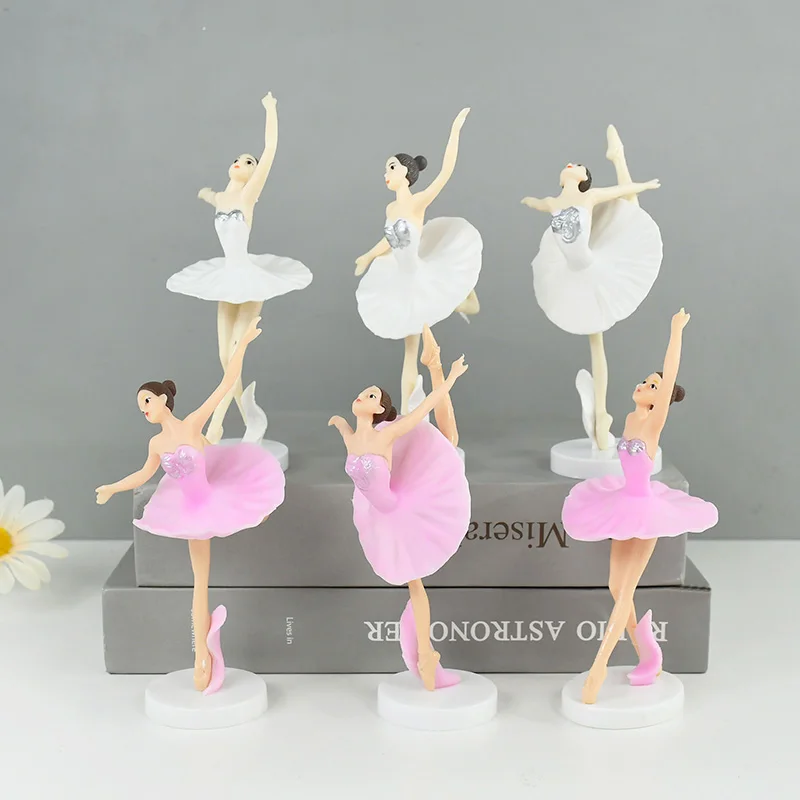 3pcs/set Ballerina Girl Cake Toppers Dancing Ballet Fairy Cake Topper For Girls Birthday Baby Shower Party Cake Decoration Tools