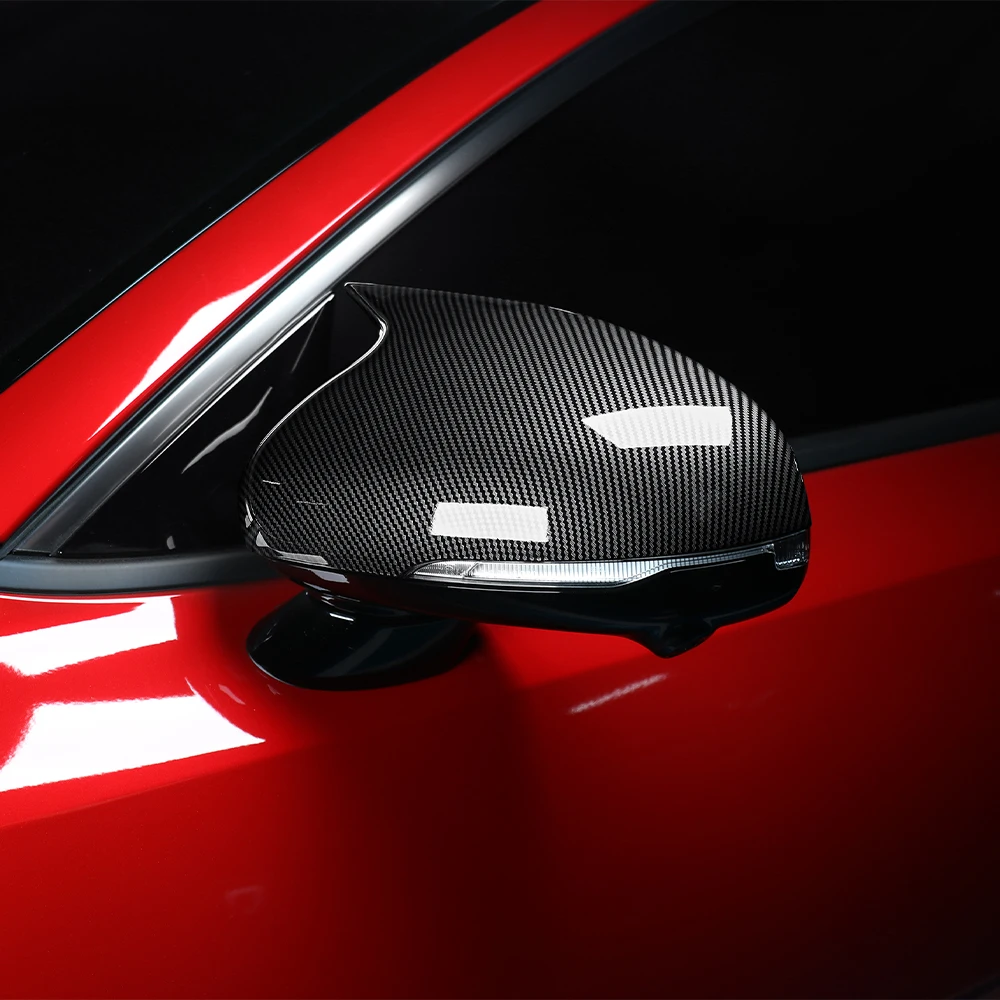 

1 пара автомобильных зеркал заднего вида, накладка на рожок/оборудование в настоящее углеродном стиле, декоративная рамка, внешняя накладка для Kia Stinger 2018-2023