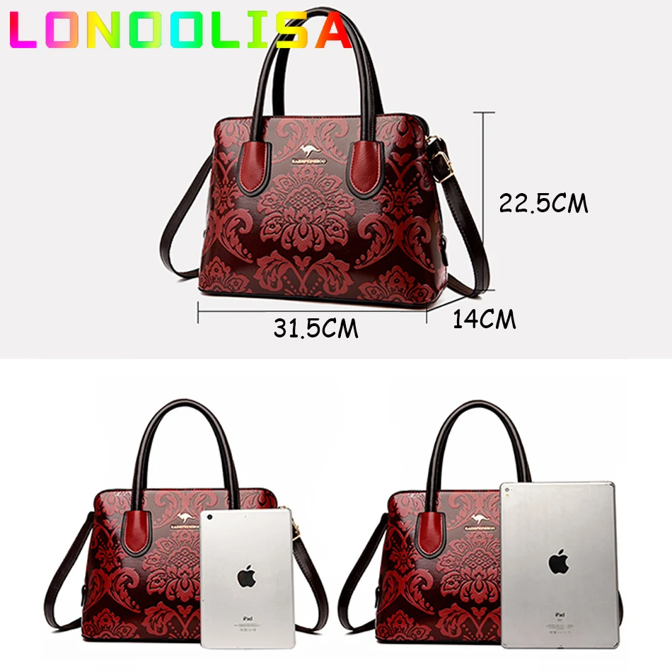 Luxury Flower Pattern Designer Handbag Purse Ladies Shoulder Crossbody Messenger Bag Women Large Capacity Brand Totes Sac A Main