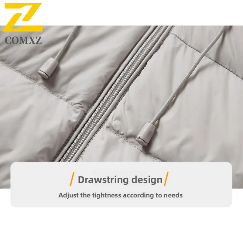 COMXZ Men's Cotton Padded Jacket Thick Warm Korean Lightweight Travel Padding Coat Snowy Comfortable Minimalist Padded Jacket