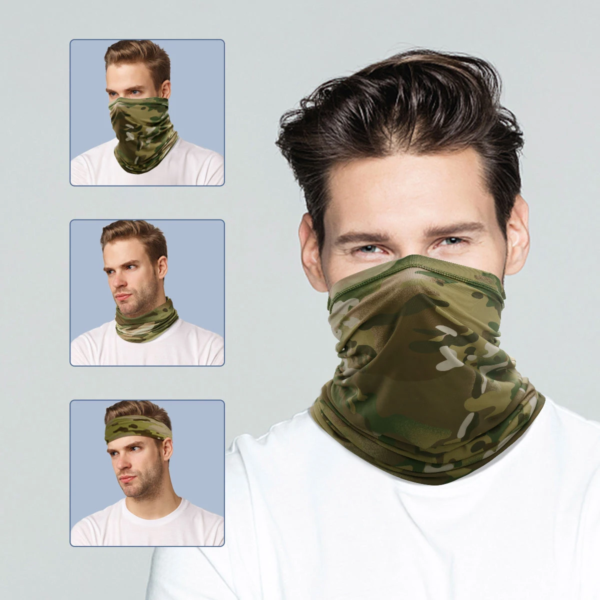 Camouflage Bandana Quick-drying Mask Tactical Scarf Outdoor Sports Hiking Camping Running Fishing Hunting Neck Gaiter Face Cover