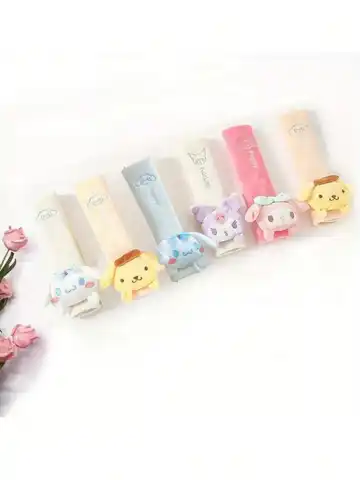 1 st Kuromi Melody Cinnamoroll Tecknad Söt Bilsäkerhetsbälte, Anti-Slitage och Anti-Strypning Halsskydd, Resetillbehör 10 best sales Kuromi bilsätesöverdrag - №1