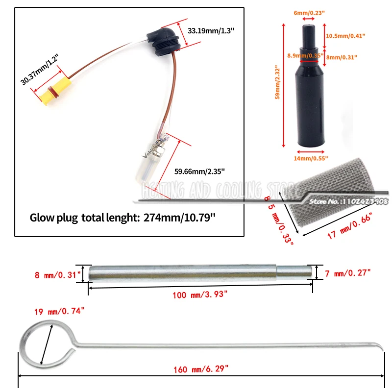 12V / 24V Air Diesel Heater Ceramic Glow Plug For Webasto Eberspacher 2-8kw Car Truck VAN Boat 252070011100/252069011300