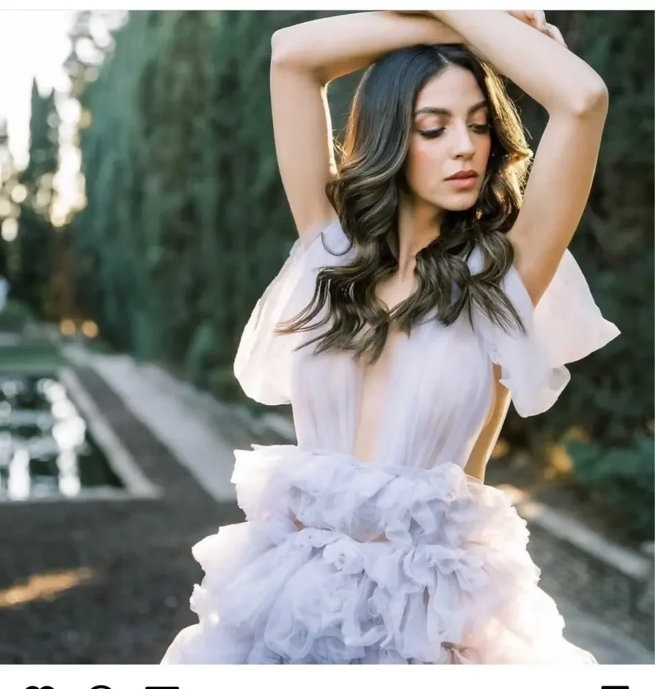 Pink Ruffles Tulle Prom Gowns Long Tulle Wome Formal Wedding Party Dress Puffy Robe custom color