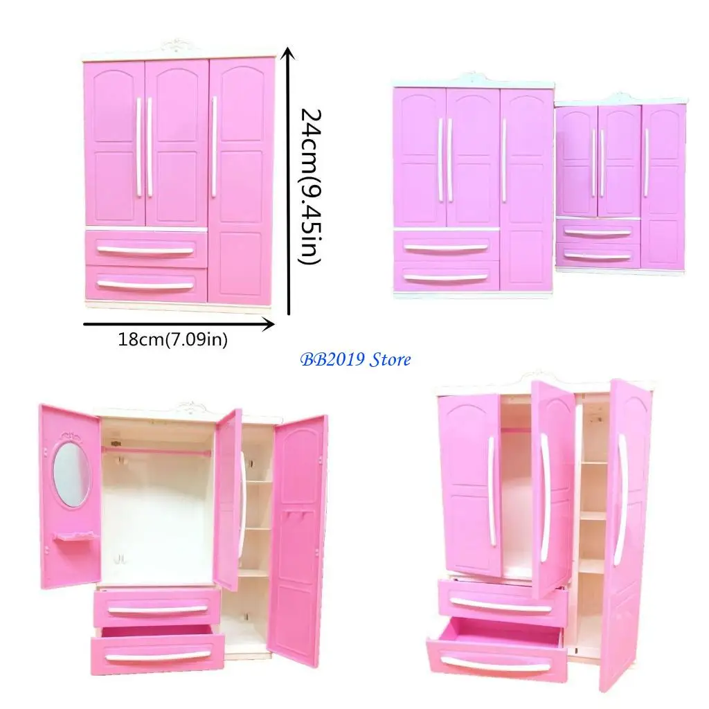 

Q0KB Детский ювелирный набор для вечеринки, розовый современный гардероб, набор украшений, изысканный набор игрушек, настольная