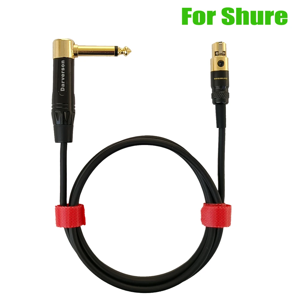 TA4F mini xlr to right angle 1/4 guitar bass instrument cable for Shure transmitter wireless system SLX BLX QLX-D