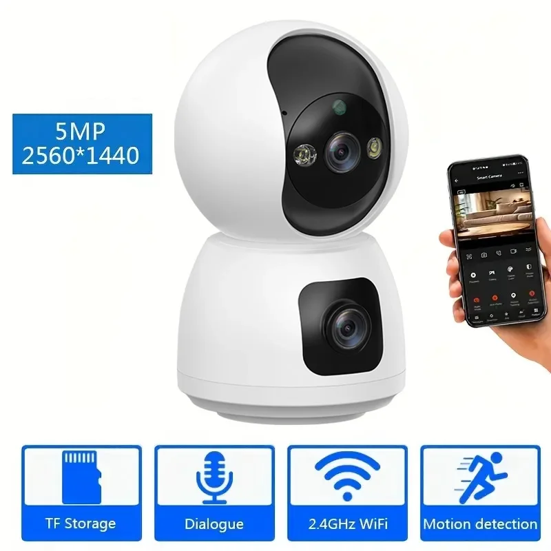 1 قطعة كاميرا الحيوانات الأليفة الكلب القط كاميرا 360 ° /5MP مع تطبيق الهاتف المحمول واي فاي كاميرا مراقبة الطفل لأمن المنزل الداخلي (M606) #2