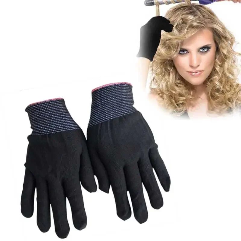 1Pair Protective Glove Hairdressing Heat Resistant Finger Glove For Hair Straightener Perm Curling Flat Iron Black Grey