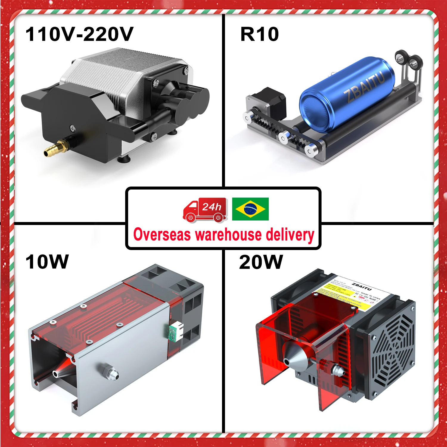 ZBAITU 20W głowica laserowa, 10W głowica laserowa, rolkowa pompa powietrza do grawera laserowego M81 wysyłka z Brazylii