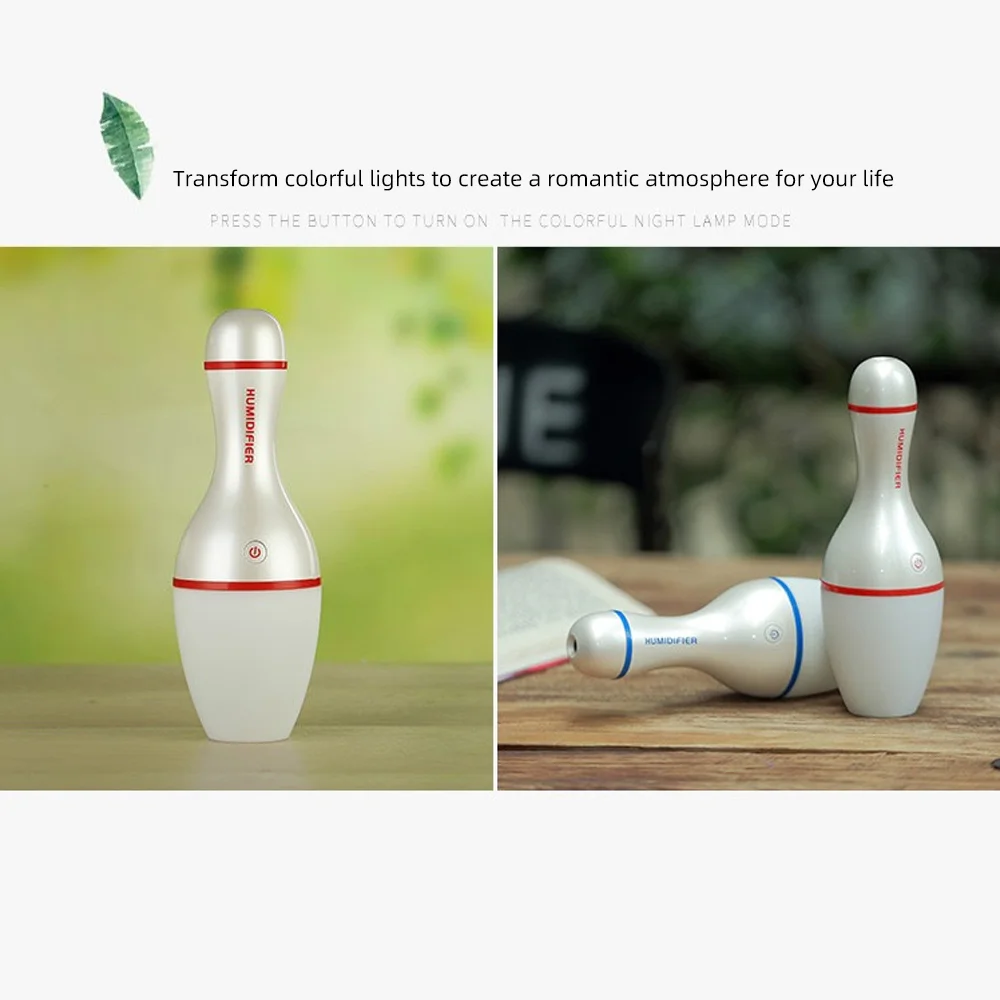 Ultrasonic Silent Bowling Humidifier Orange Diffuser Auto Shut-Off, Soothing LED Lighting, Compact for Home, Office & Car Use