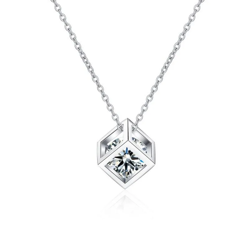 

XL092 Lefei модное модное роскошное классическое 1 карат муассанит Love Cube ожерелье для женщин любовник настоящее серебро s925 ювелирные изделия для вечеринок