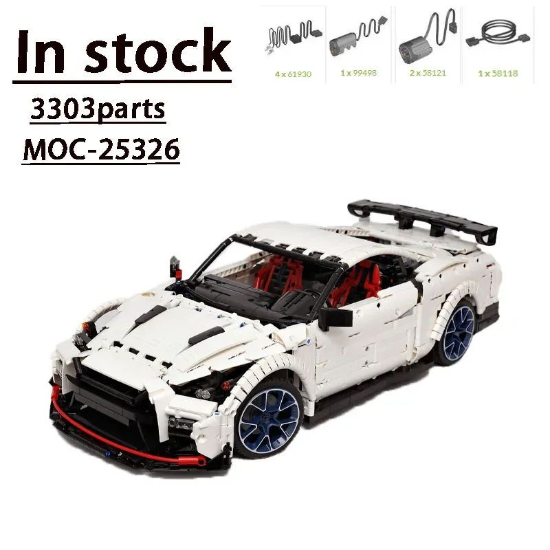 

MOC-25326 Famous Designer White New RC GT Supercar Assembly Splicing Building Block Model 3303 Parts Kids Birthday Toy Gift