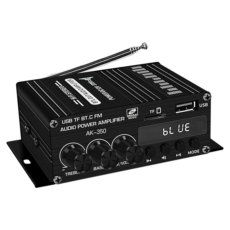 New AK-350 Class-AB Home Power Audio Amplifier Sound Bluetooth Digital Amplifier Car 2 Channel Hifi Stereo AMP