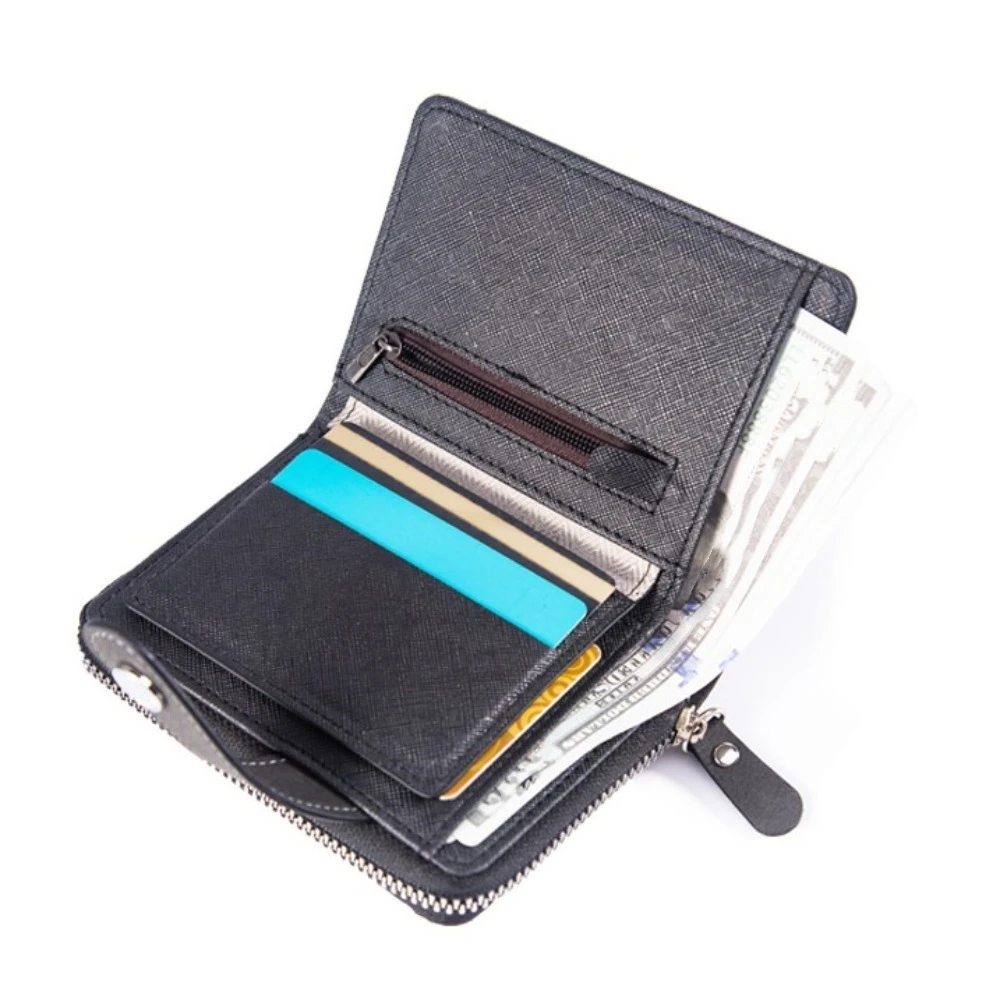 Luxury Retro Bifold Wallet Cowhide Pu Leather Men Card Holder Lightweight Handheld Money Clip Gentleman