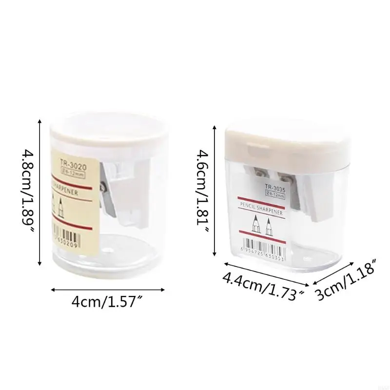 H55F Mini Double Holes Sharpener Portable Clear Clear Pence