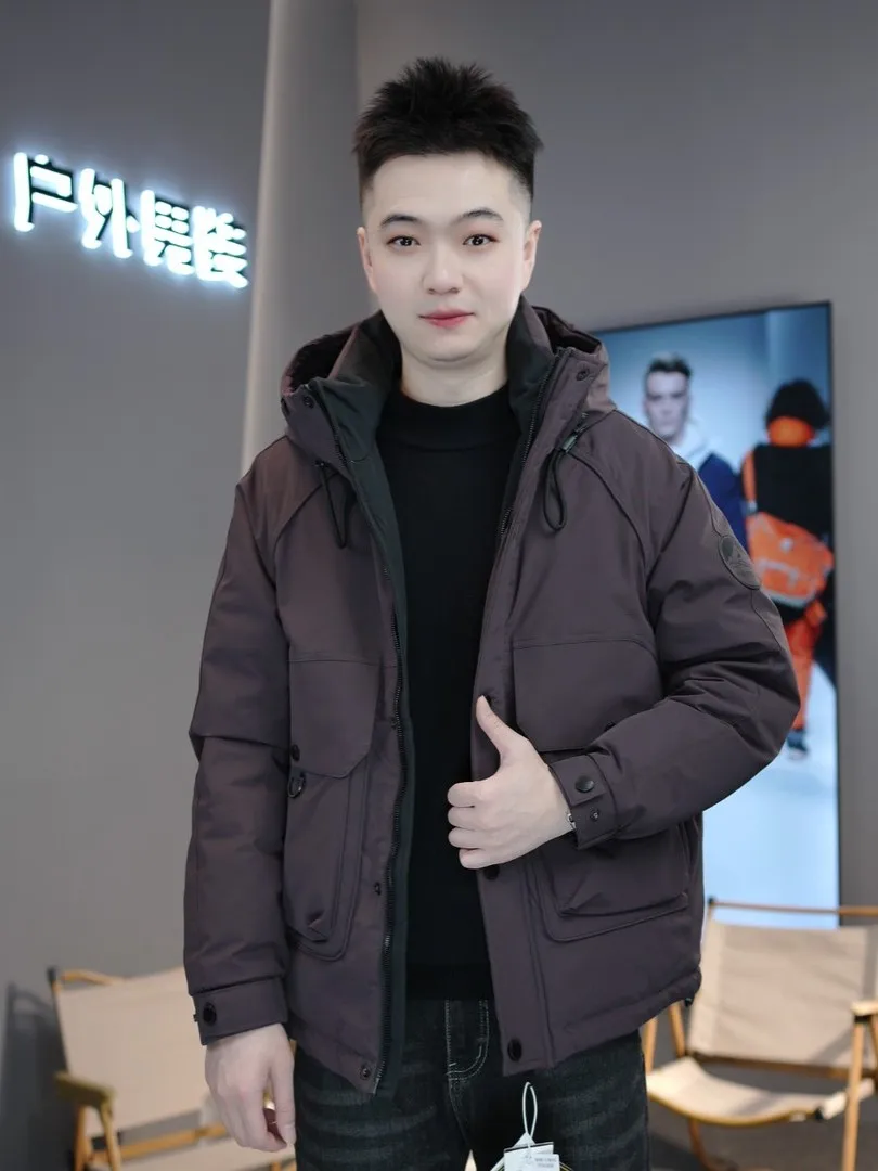 

Мужская утепленная парка-пуховик для активного отдыха, белая, с наполнителем из утиного пуха, теплая, большого размера, рабочая одежда, американский уличный стиль, зимнее пальто