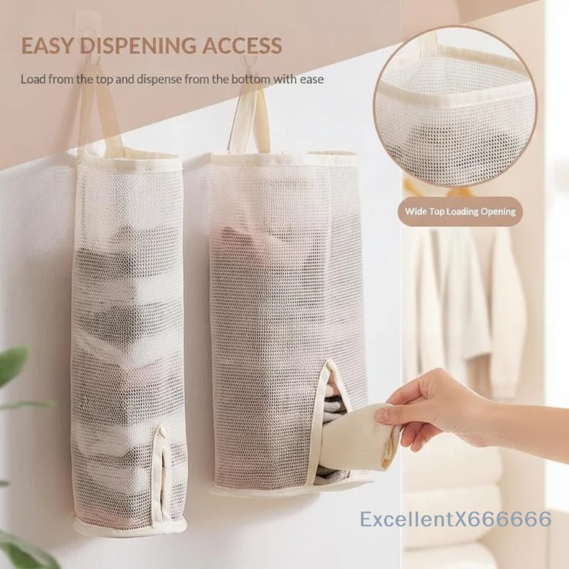 Hanging Mesh Storage Bag Underwear Sock Organizer Visible Breathable Washable For Wardrobe Bedroom Dorm Home Organization