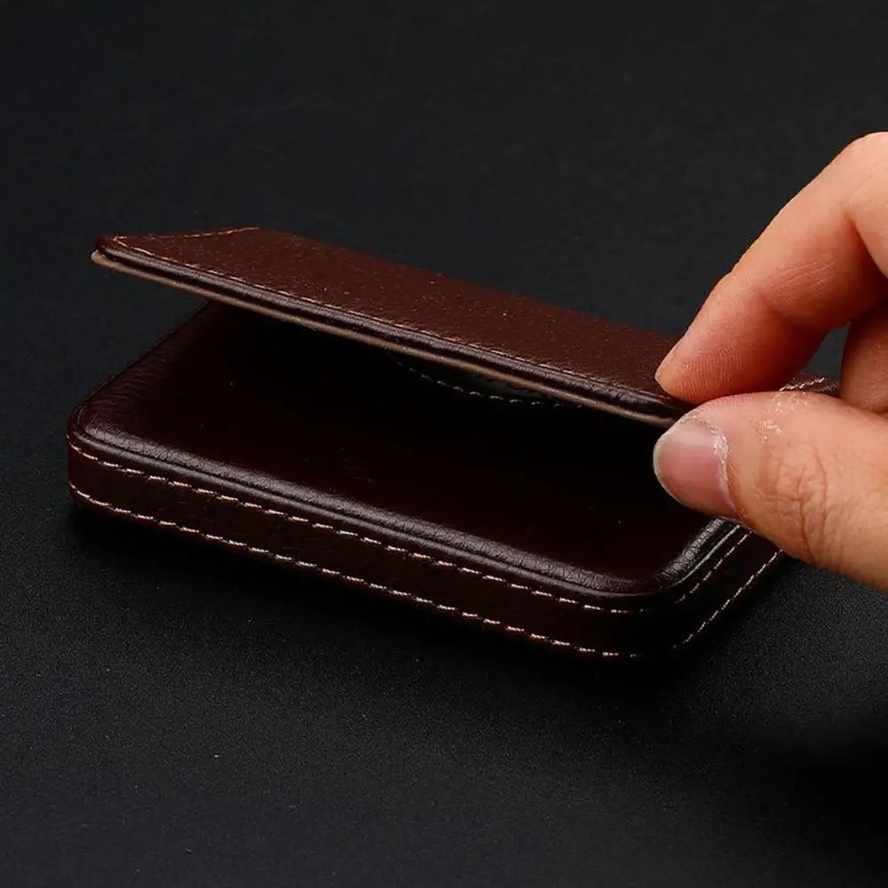 

New Business Card Holder PU Leather Magnetic Buckle Card Case Manager Luxury Name Card Pocket Office