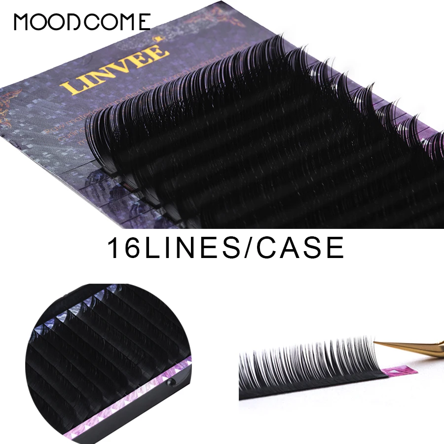 

16 Lash/Rows for Eyelashes Extensions individual eyelashes J/B/C/D Curl mink eyelashes Natural Soft false lashes Supplies