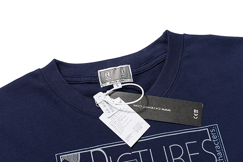 Royal Blue Summer Streetwear Men Women CAVEMPT Tshirts Line Repair Print Cotton Round Neck Short Sleeve Casual CE Tops Outfit