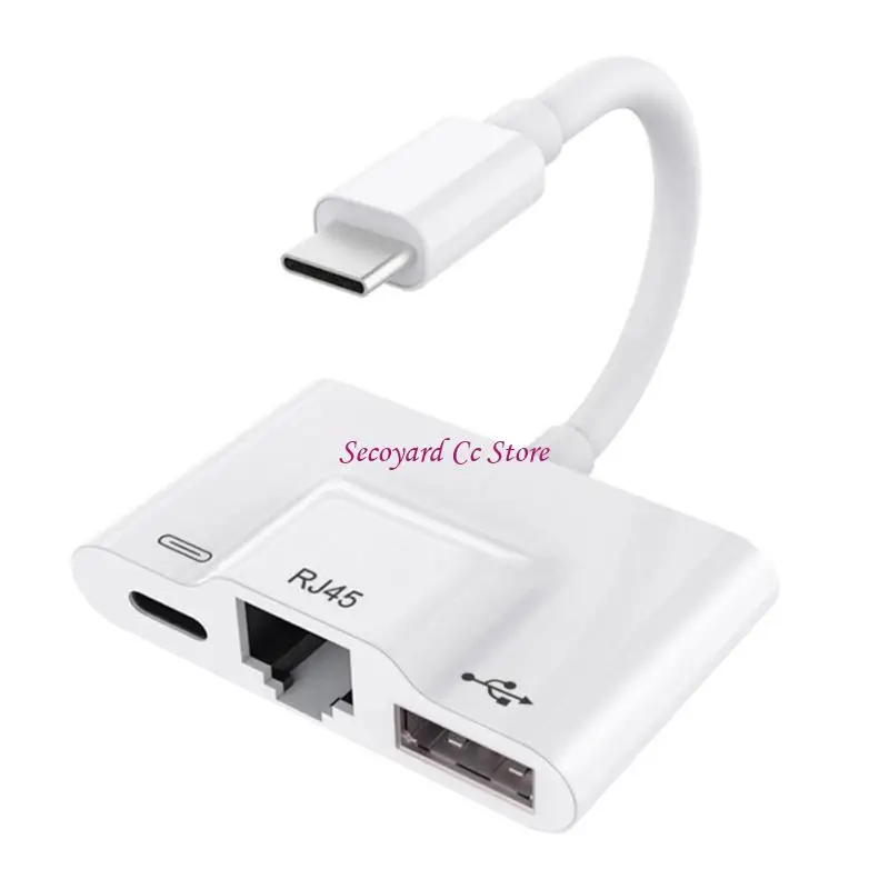 

N3UC Ethernet-адаптер USB TypeC — RJ45 Разъем адаптера USBC OTG PD60W Зарядное устройство