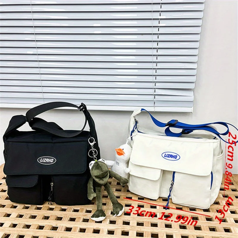 Waterproof Nylon Women Handbag Shoulder Bag Large Capacity Crossbody Bags for Teen Girls Men Harajuku Messenger Bag Student Scho