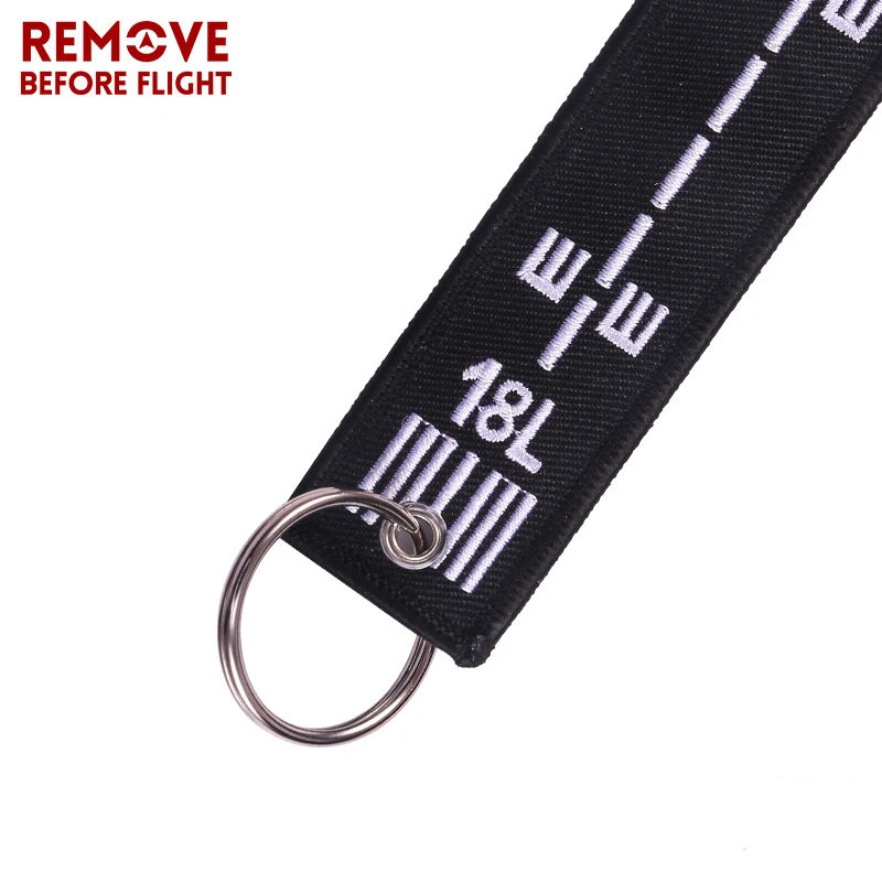 3PCS Black Airway Key Chain 18L36R Embroidery Key Fobs Key Tag For Aviation Gifts Car Key Pendant Keychains Chaveiro