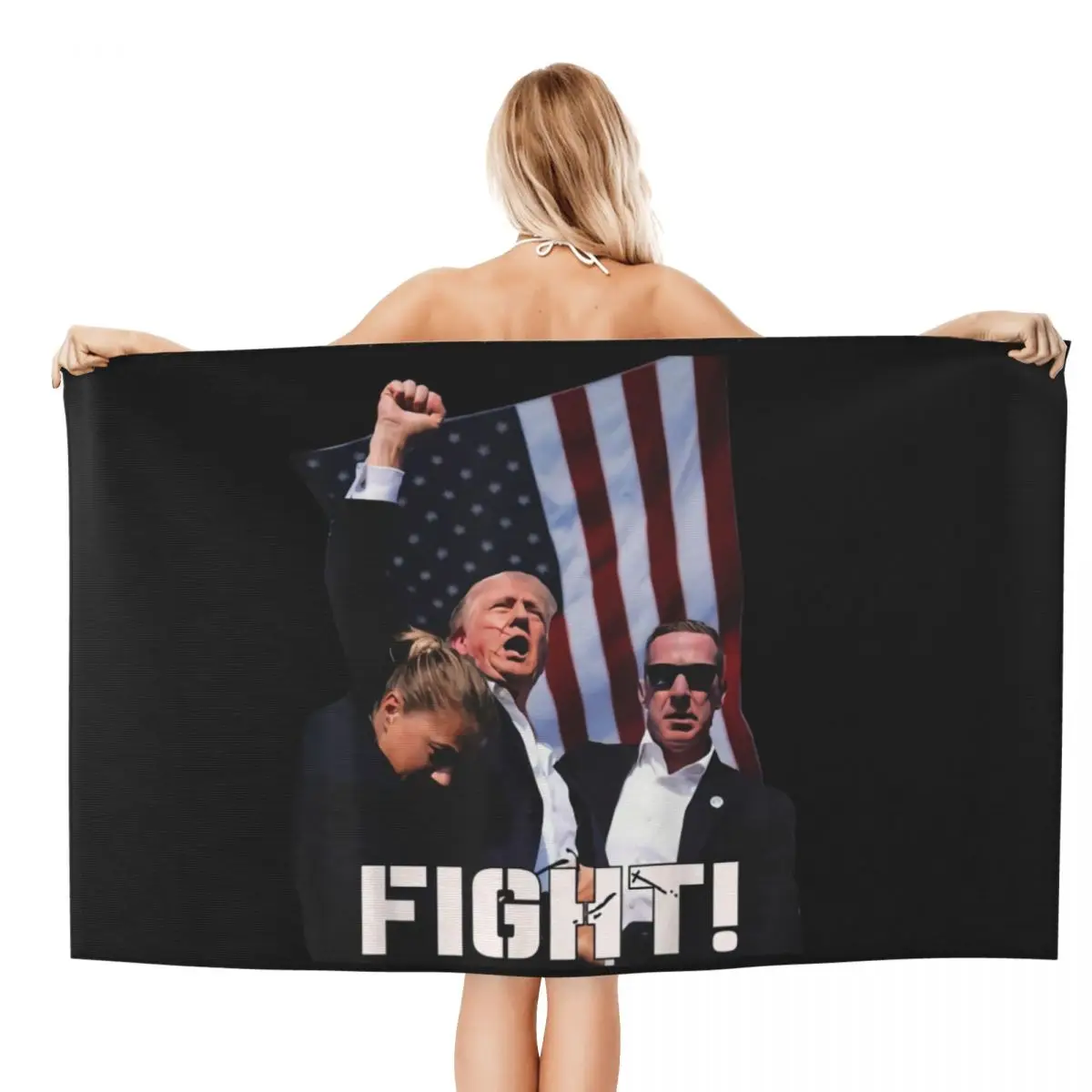 Personalized Trump 2024 Quick Drying Microfiber Bath Beach Towel Absorbent America USA Flag Pool Bathroom Towels