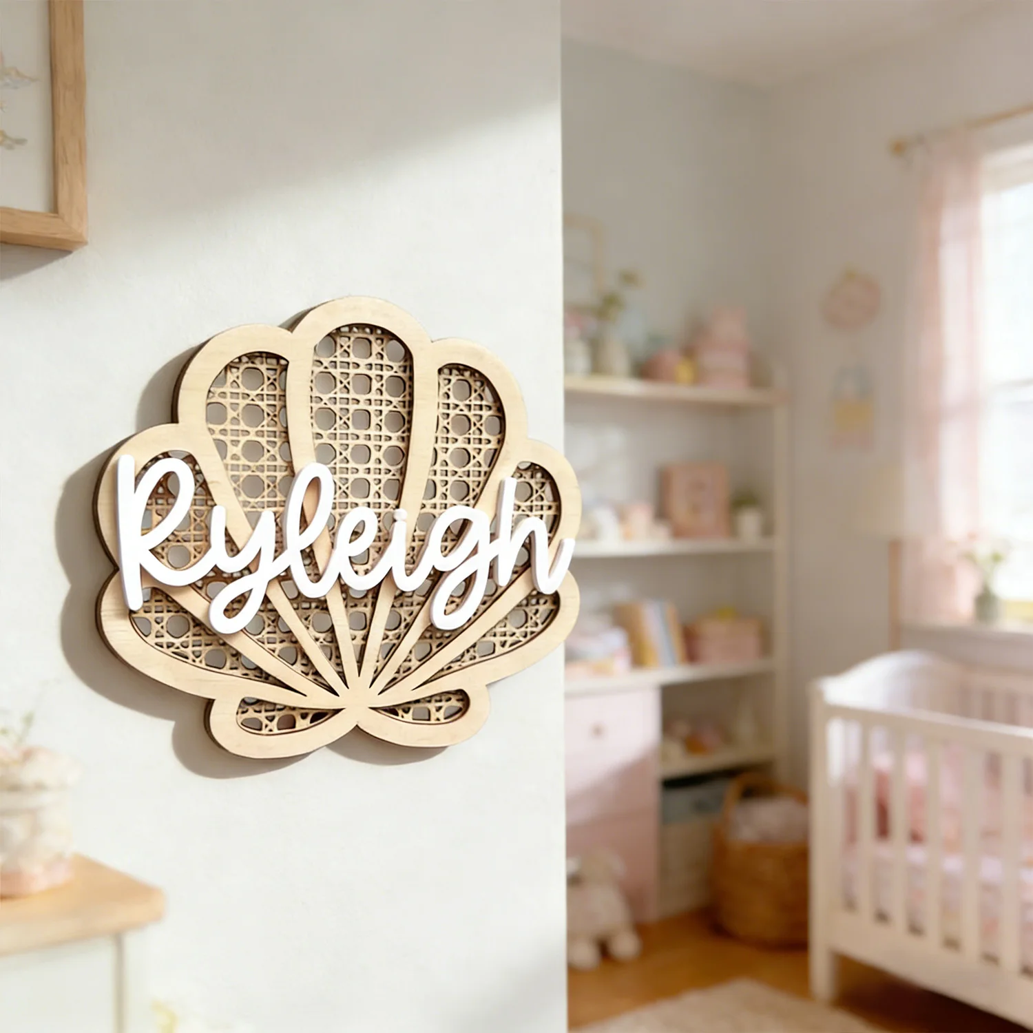 1pc Customizable Shell Wooden Signboard, Multi-layer Hollow Design, Multi Scene Decoration, Birthday, Party, Christmas Gifts