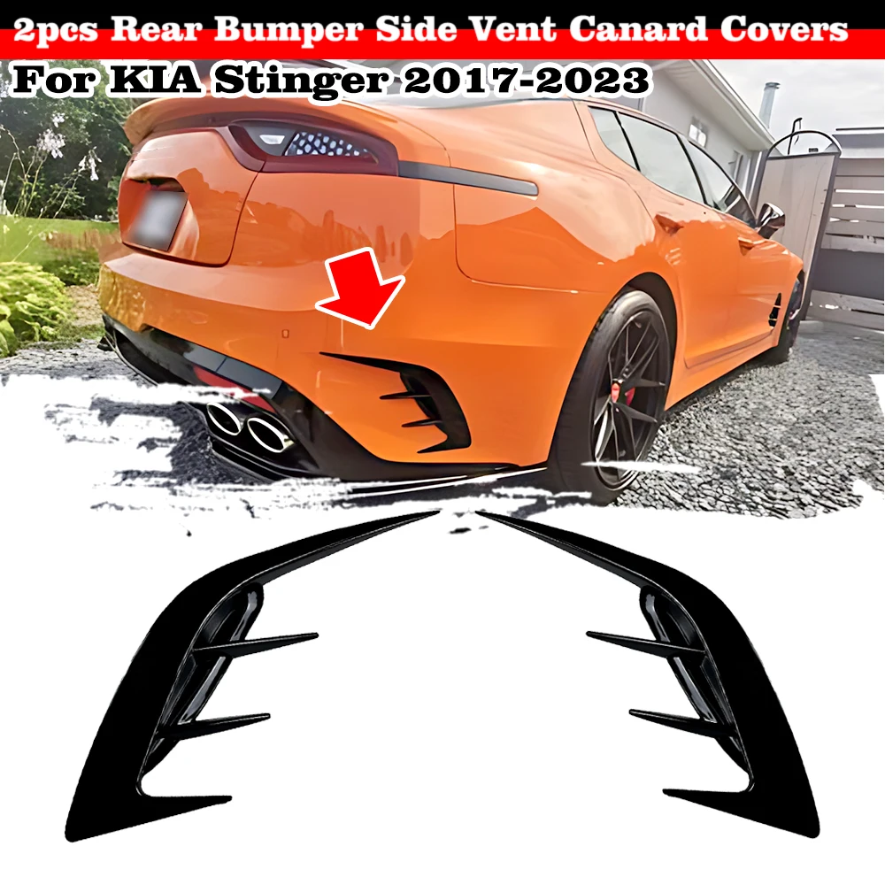 

2Pcs For KIA Stinger 2017-2023 Front Bumper Trim Canards Car Styling Accessory Rear Bumper Side Vent C Canard Covers