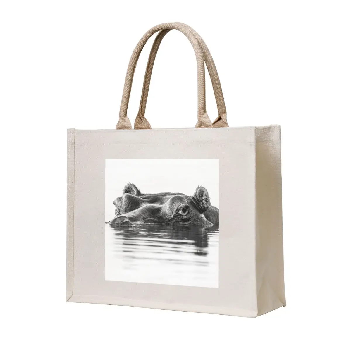 

Hippo High Key Chobe River Botswana Africa Tote Bag Large bags for women Beach bag Gift bag