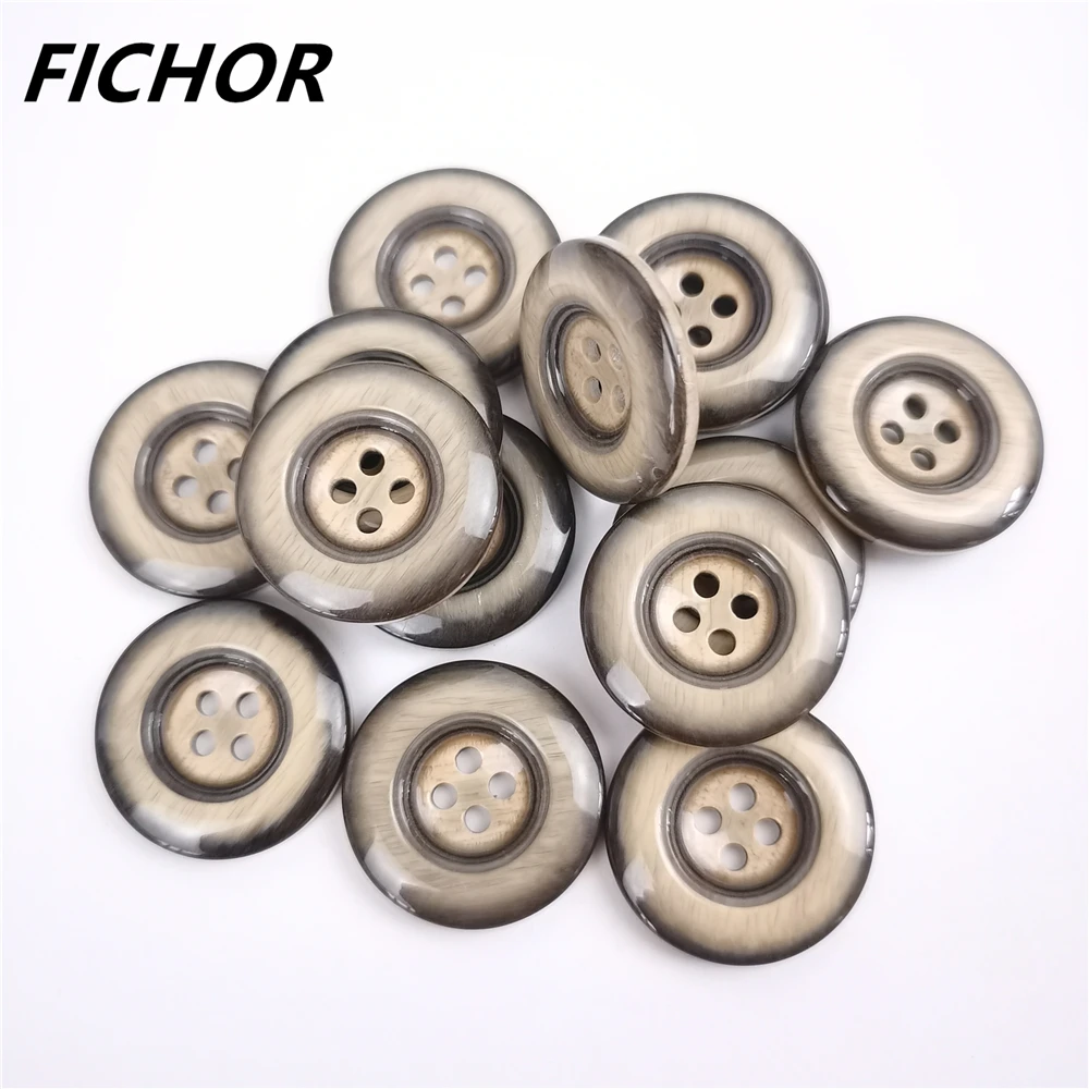20pcs 25mm 4 Holes Round Buttons Sewing Accessories Size Complete for Clothing Decorative Plastic Buttons Handmade DIY