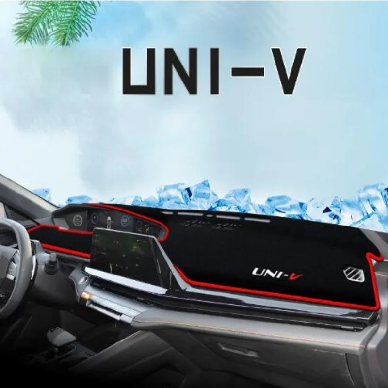 For Changan UNI-V 2022 -2023 Car Dashboard Avoid Light Pad Instrument Platform Desk Cover Mat Carpets Trims  Accessory