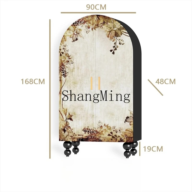 

ZYYnew Chinese retro wardrobe cloakroom large capacity storage hanging clothes cabinet solid wood painted storage cabinet