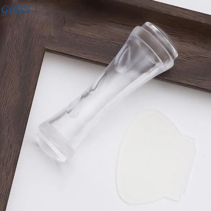 Tampon à ongles à pointe française, tampon Double face en Silicone pour Art, T4MB