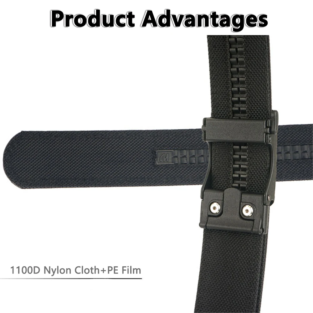 TUSHI Harter taktischer Gürtel für Herren, robustes Nylon-Metall, automatische Schnalle, Polizistuty, Militärgürtel, Outdoor-Gürtel, IPSC-Zubehör – Detail 9