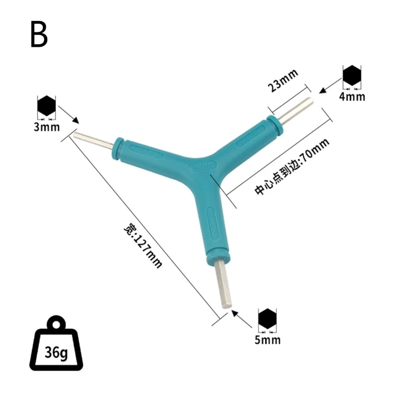 3-Way Bike Wrench Y Multifunctional Biking Maintenance Tool Cycling Torque-Spanner Internal Key-Repair Tools