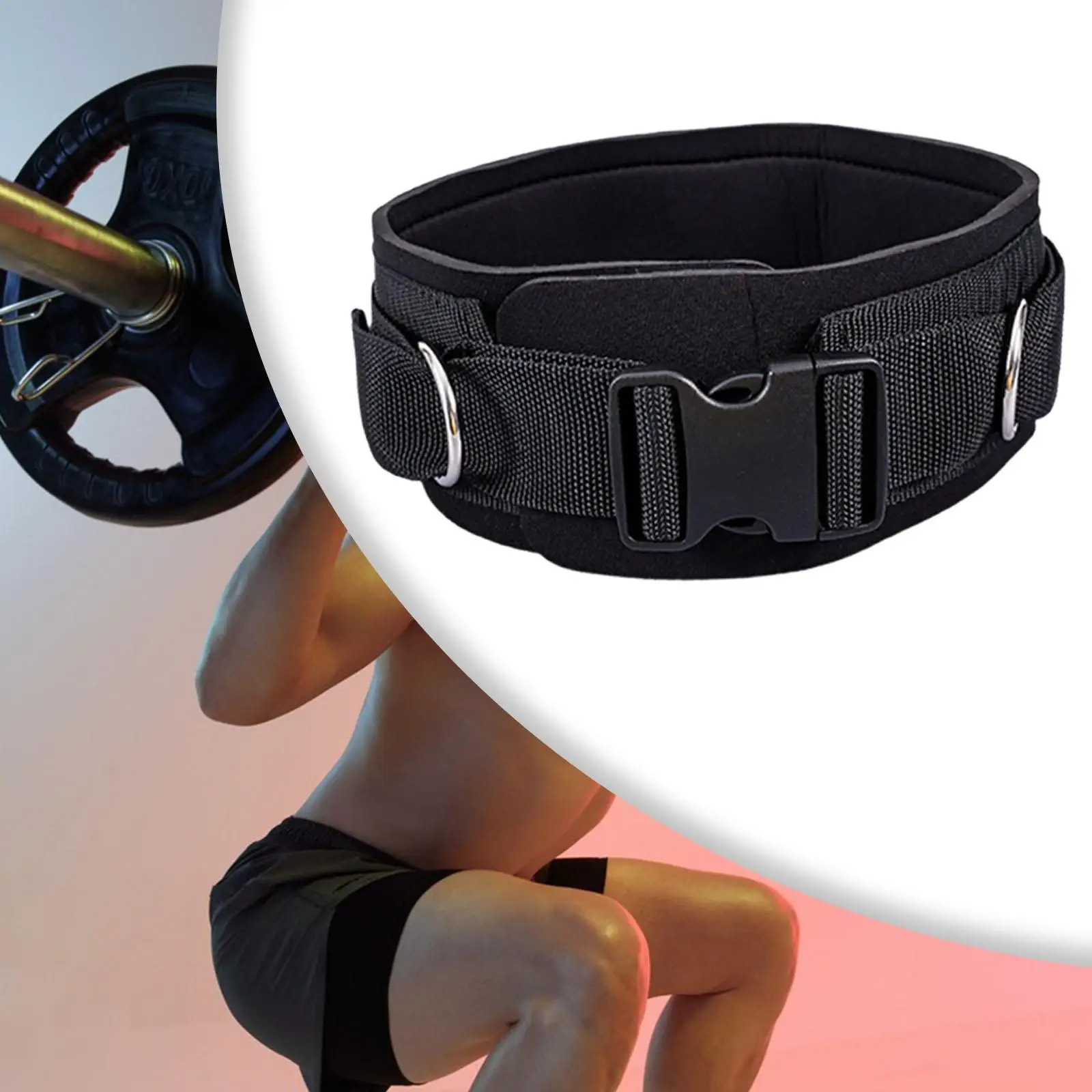 

Waist Belt Waistband Weight Belt with Rings Fitness Belt Exercise Belt Protector for Running Workout Weight Training Home Gym