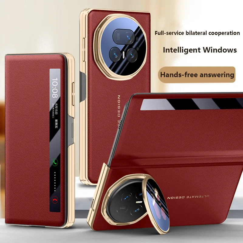 

Умный кожаный чехол для телефона Huawei Honor Magic V5 5G, противоударный защитный чехол с защитой от падения