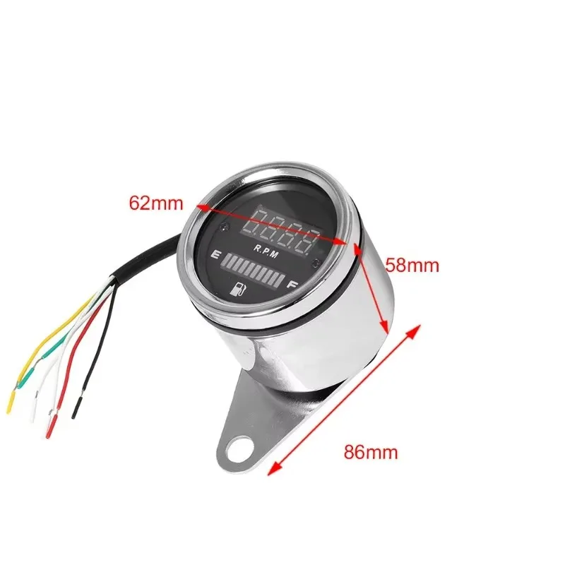 Poer 1 шт. одометр спидометр многофункциональный прибор счетчик газа универсальный мотоциклетный вольтметр 2-в-1 светодиодный цифровой тахометр