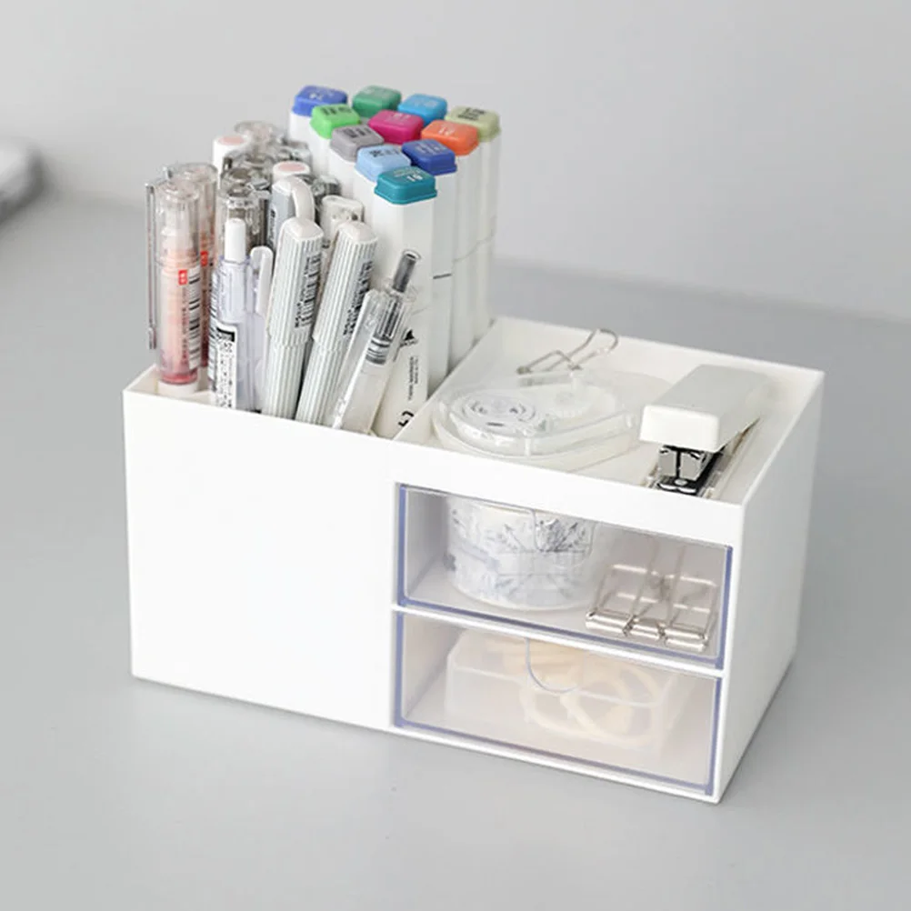 

Multi Function Desktop Storage Box Plastic Home Office Makeup ganizer Tray Decor Durable Sturdy Practical Design Birthday