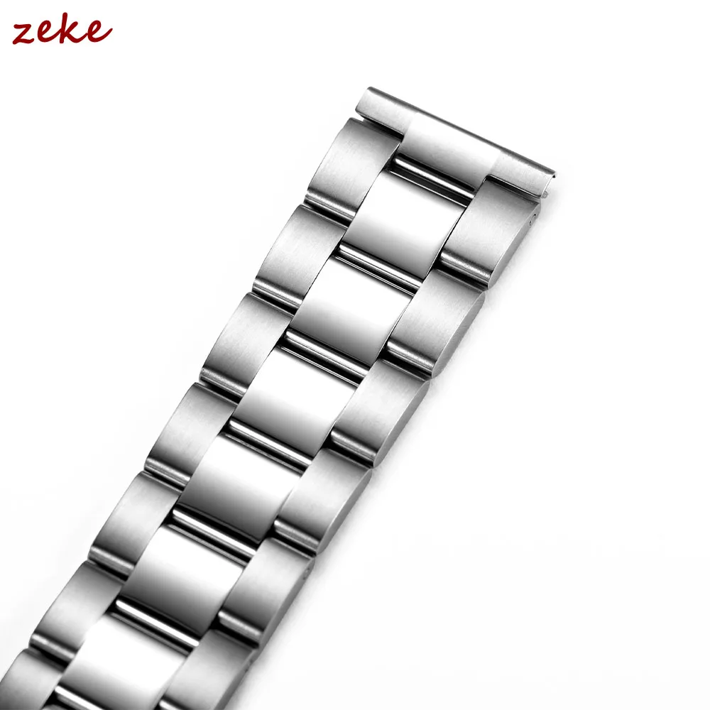 Solid Stainless Steel Strap Double Safety Fold Clasp Watch Band Diving Metal Oyster Bracelet 20 22 24 26 28mm Watch Accessories image 3