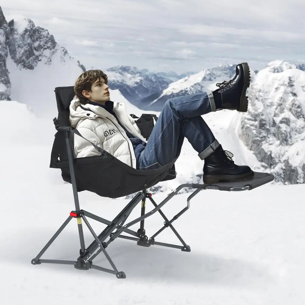 Tragbarer beheizter Hängesessel mit Ständer, Getränkehalter, Seitentasche, Powerbank, ideal für Terrasse, Camping und Hinterhofgebrauch (2 Stück).