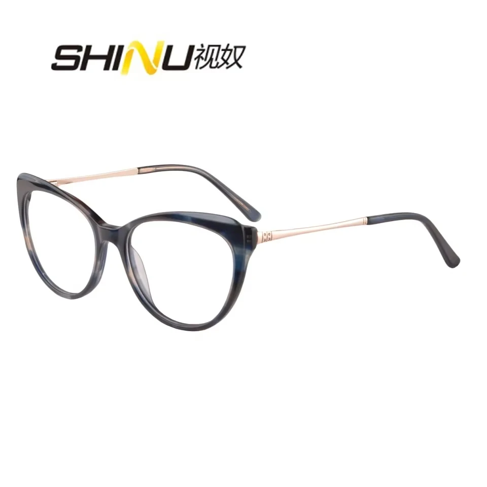 Shinu óculos de leitura multifocal progressivos personalizados para mulheres armação de acetato óculos de prescrição miopia astigmatismo