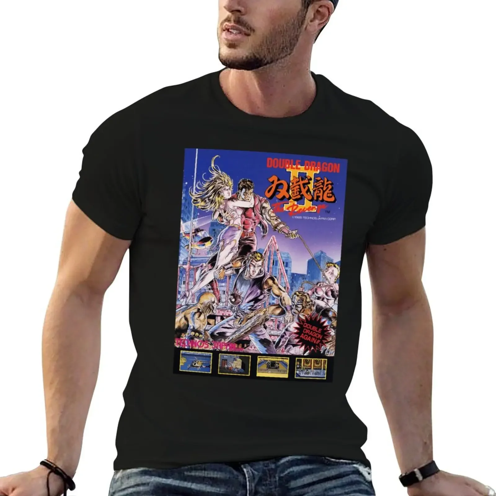 

Double Dragon 2 T-Shirt croswit shirt man anime plus size tops graphic shirts men workout shirt