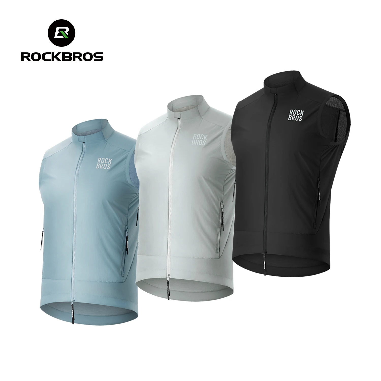 

ROCKBROS Cycling Vest Lightweight Breathable Windproof Sleeveless Jacket UPF50+ Sunscreen Windbreaker Coat Men Cycling Clothing