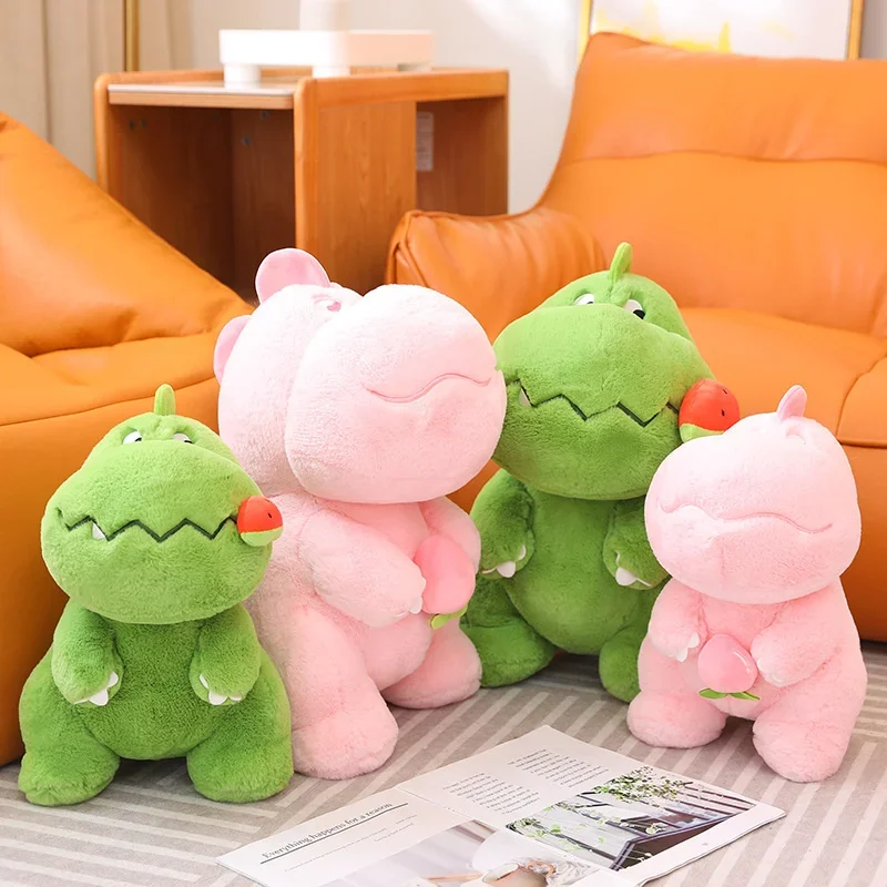 23/35/45cm Kawaii Dinosaur Plush Toy Cute Soft Love Dino Dolls with Fruits Stuffed Animal Appease Hug Pillow for Baby Kids Gifts