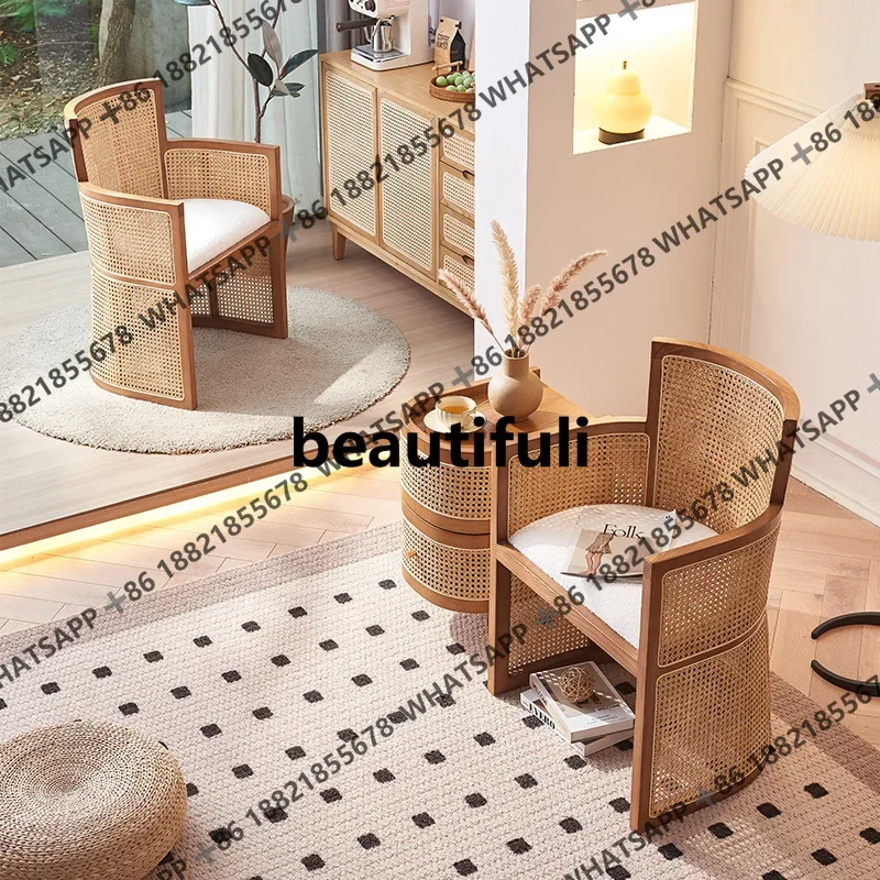 

X новый китайский ротанговый диван-кресло из цельного дерева, домашний балкон, набор из трех предметов, стул для встреч